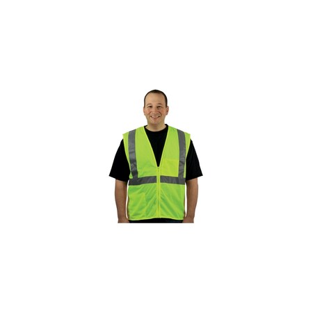 Pip CLASS 2 MESH VEST, 2 POCKETS ZIPPER CLOSURE, PK 50 302-0702Z-LY/2X